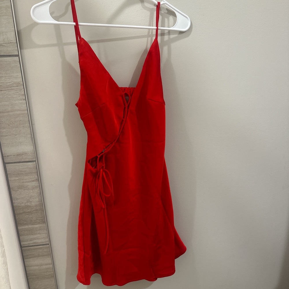 Hello Molly Red Spaghetti Strap Mini Dress